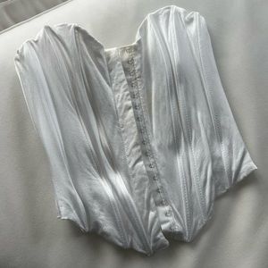 Zara White Satin Corset Top